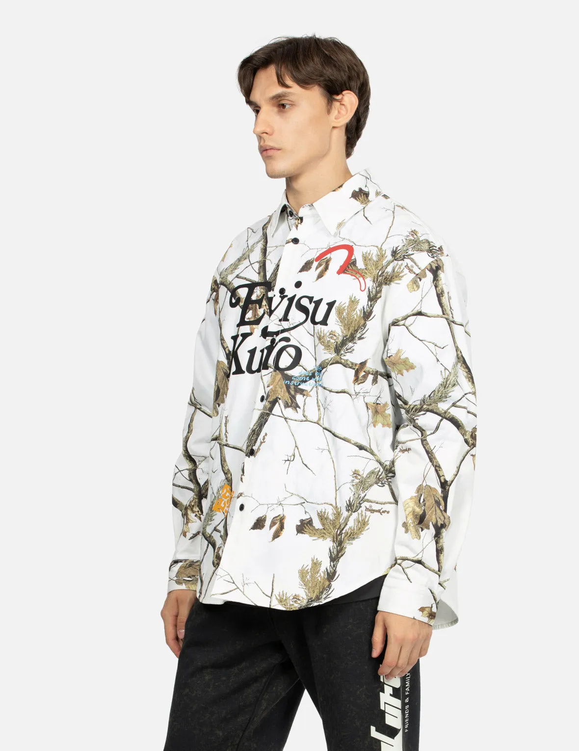 Tree Camouflage Print Oversized Shirt