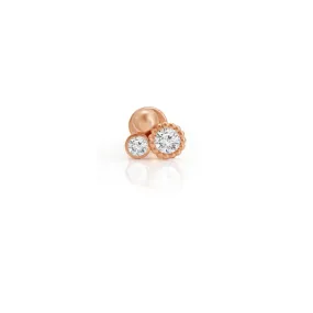 Diamond Cluster Flat Back Stud with Triple Design