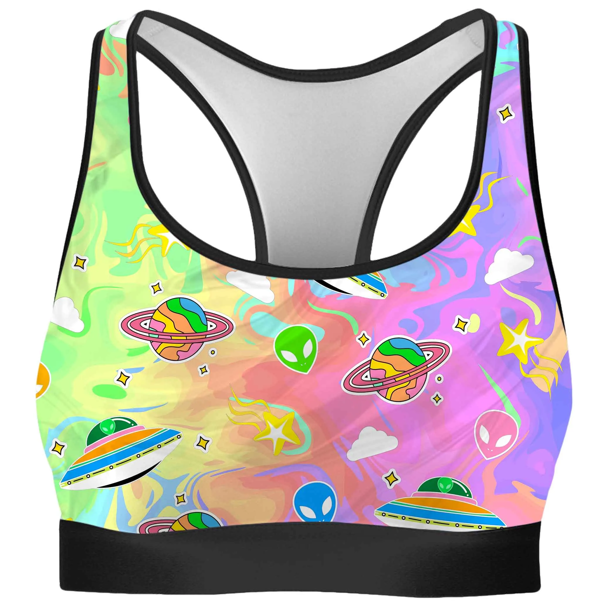 Trippy Alien Invasion Rave Bra