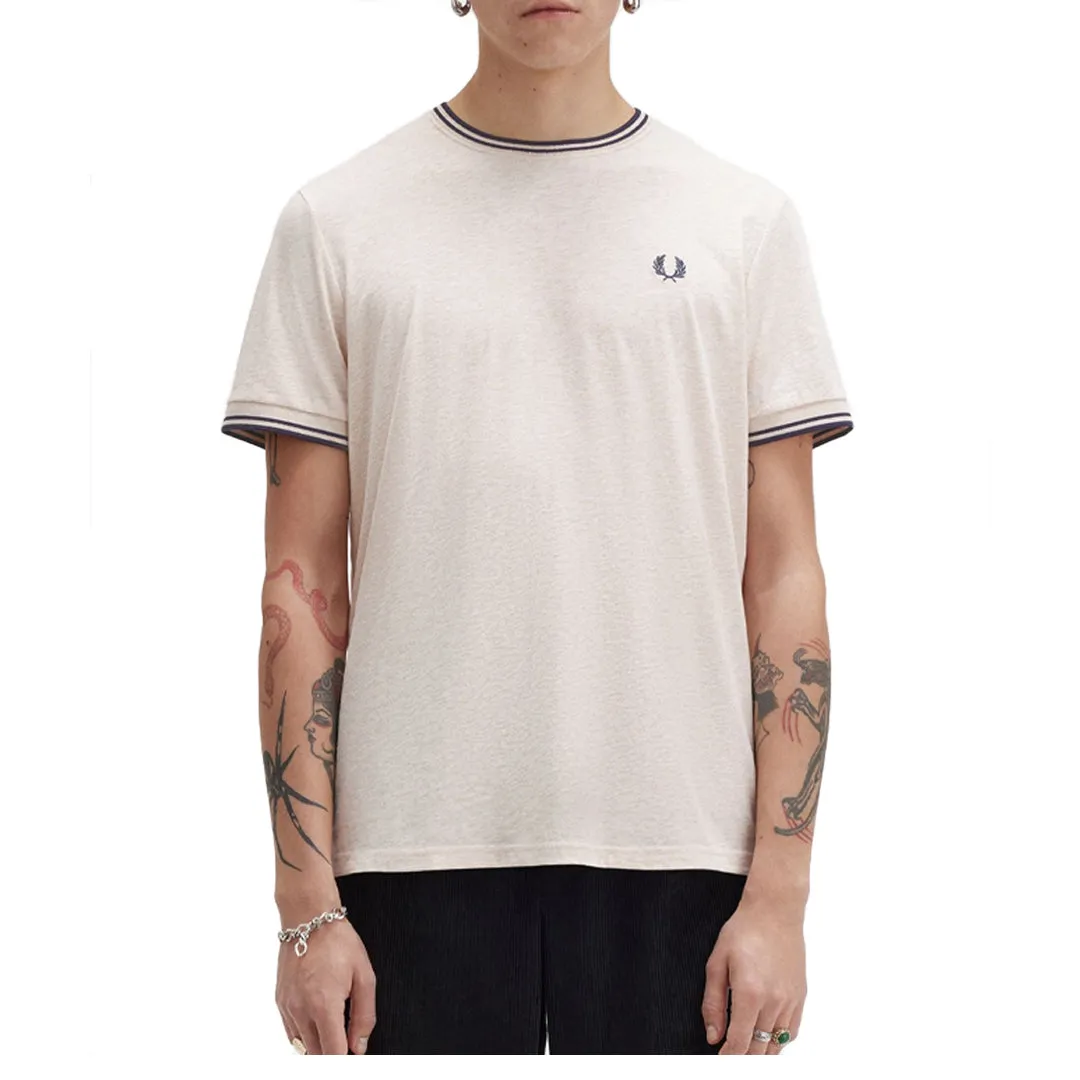 TWIN TIPPED T-SHIRT PORRIDGE MARL