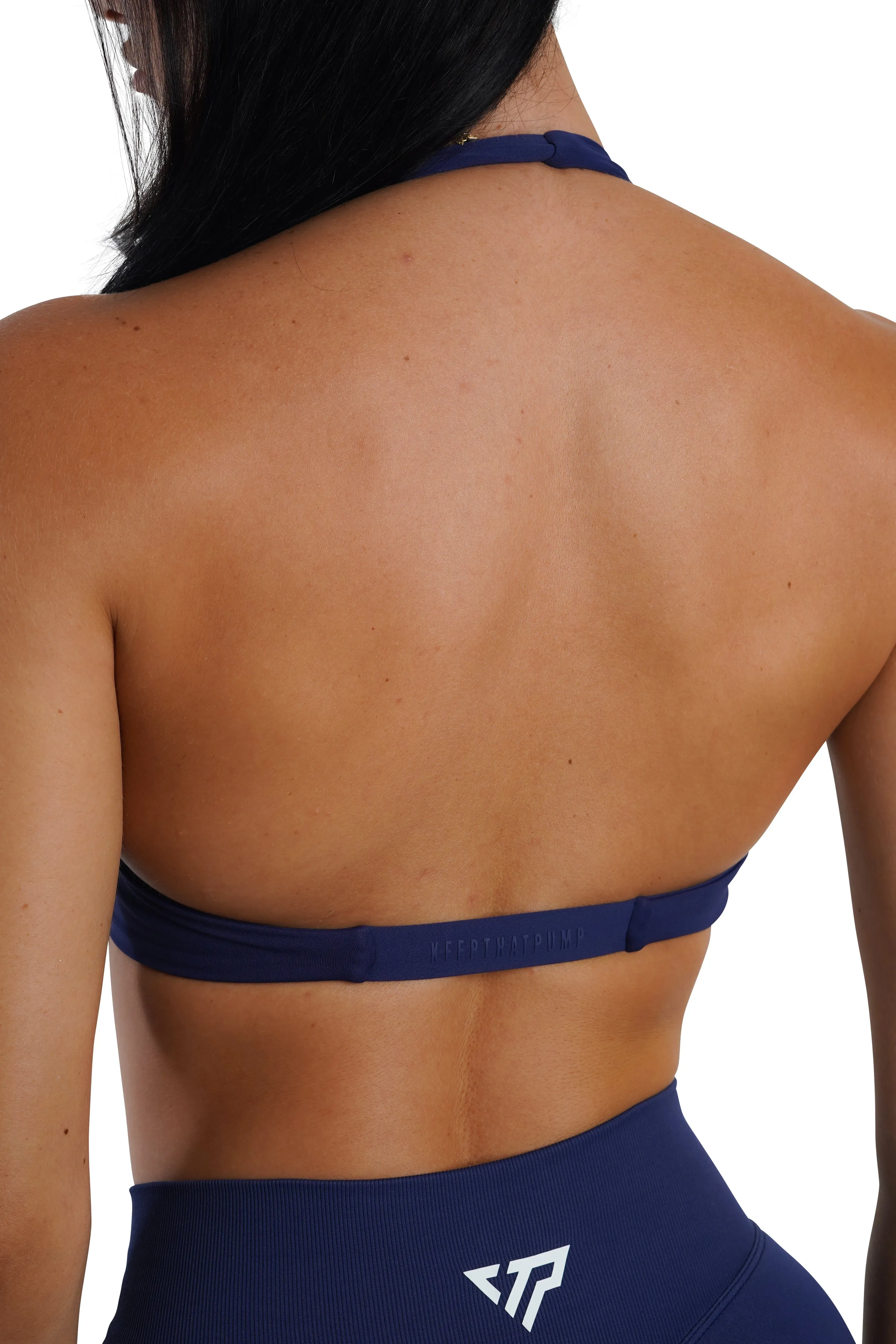 Twist Halter Bra - Navy