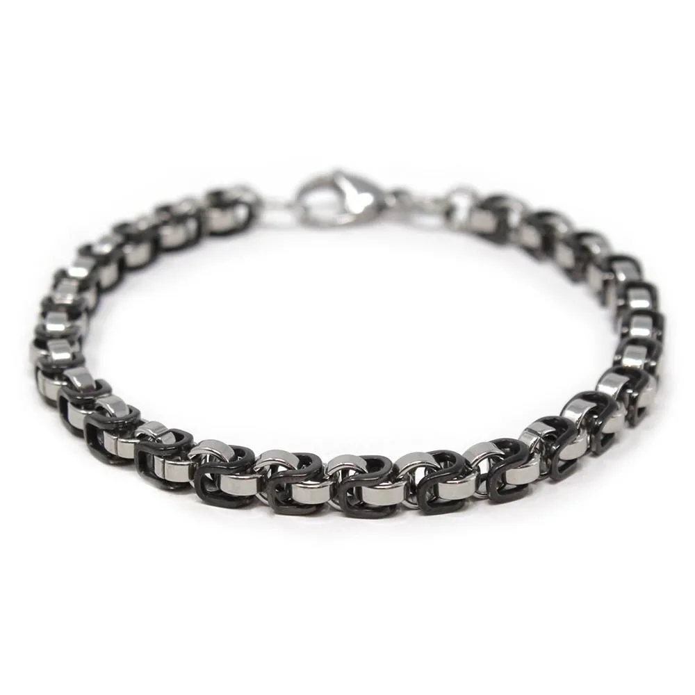 Two Tone Stainless Steel Bike Chain Bracelet