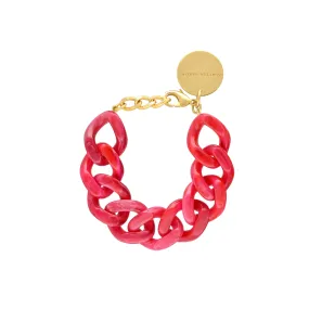 Flat Chain Fuchsia Marble Bracelet