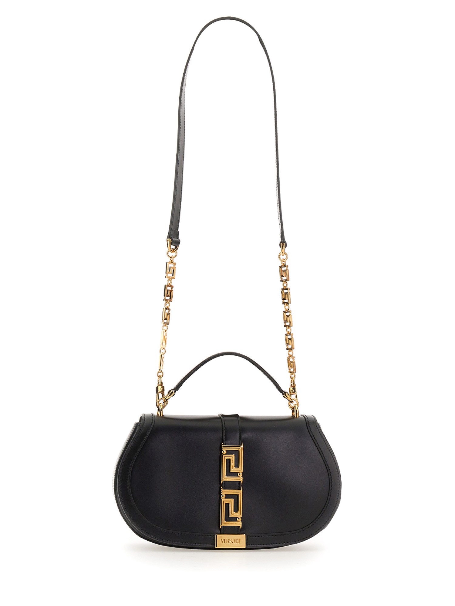 Versace Greca Goddess Leather Handbag.