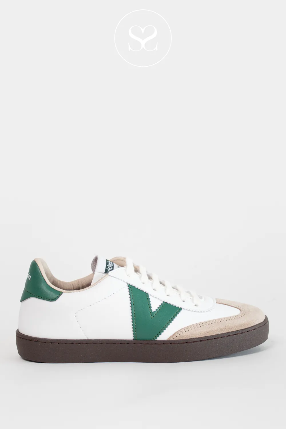 VICTORIA 1126201 GREEN LEATHER LOW PROFILE TRAINER