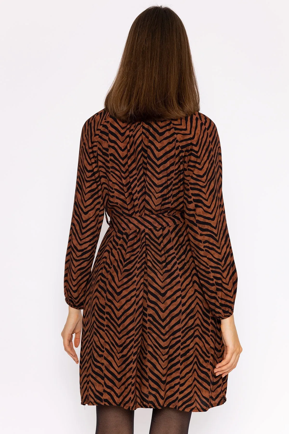 Viscose Dress in Brown Animal Print