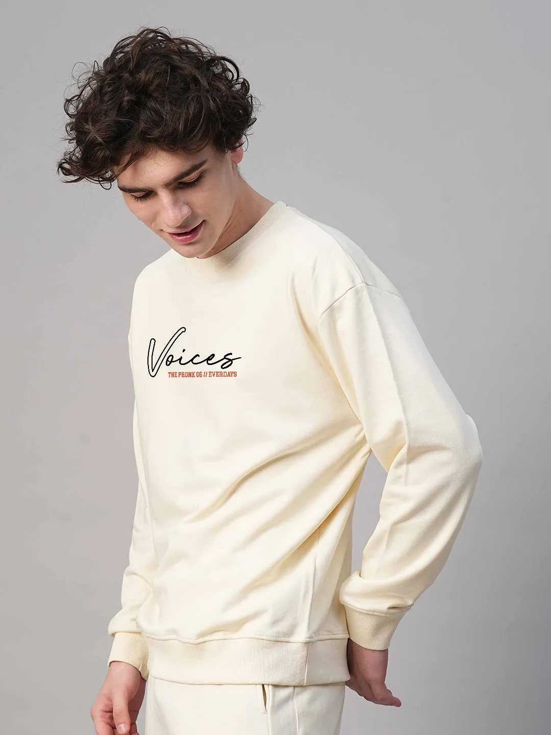 Voices Men Drop Shoulder Premium Terry Sweatshirt