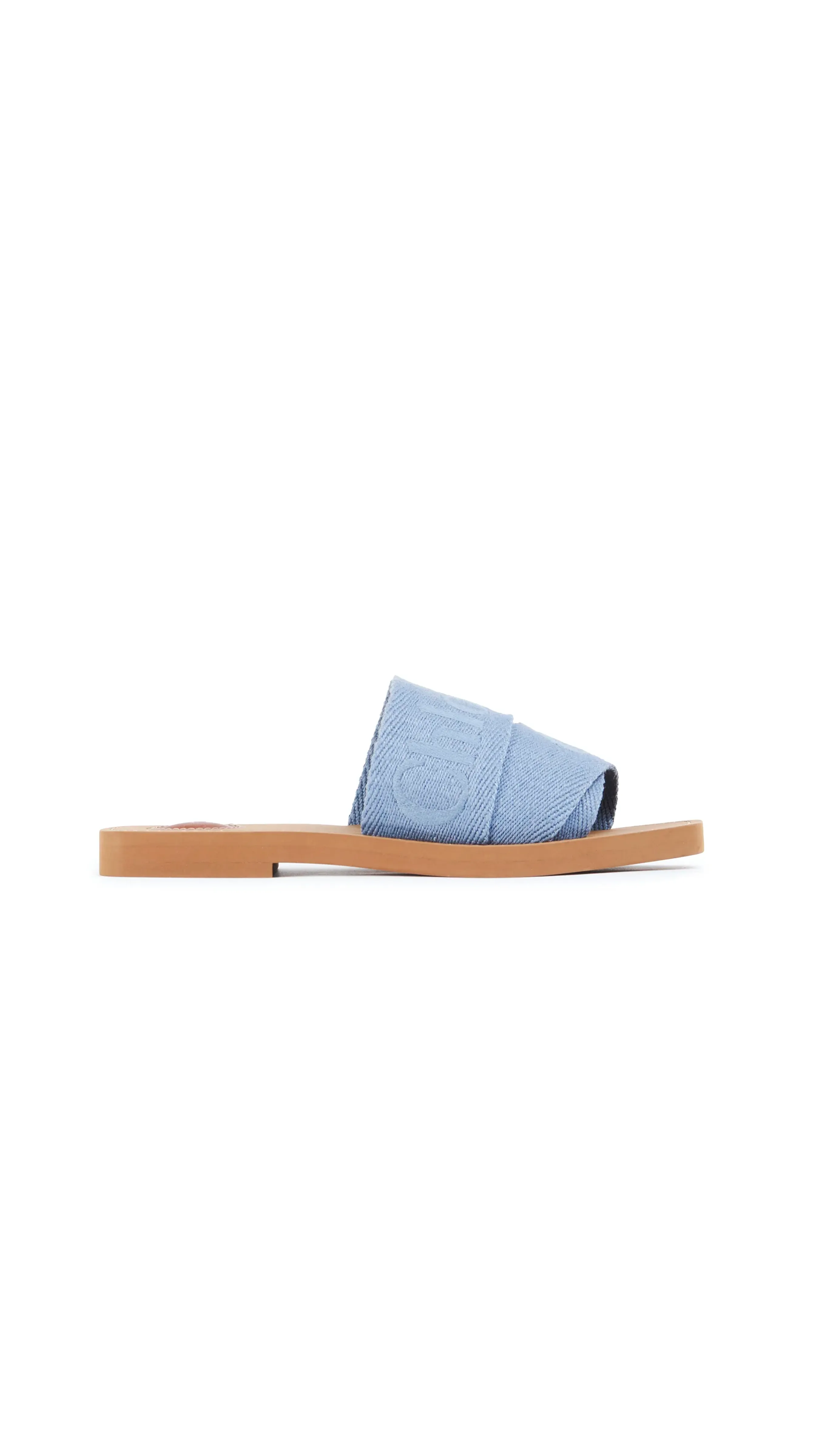 Washed Blue Woody Flat Mule