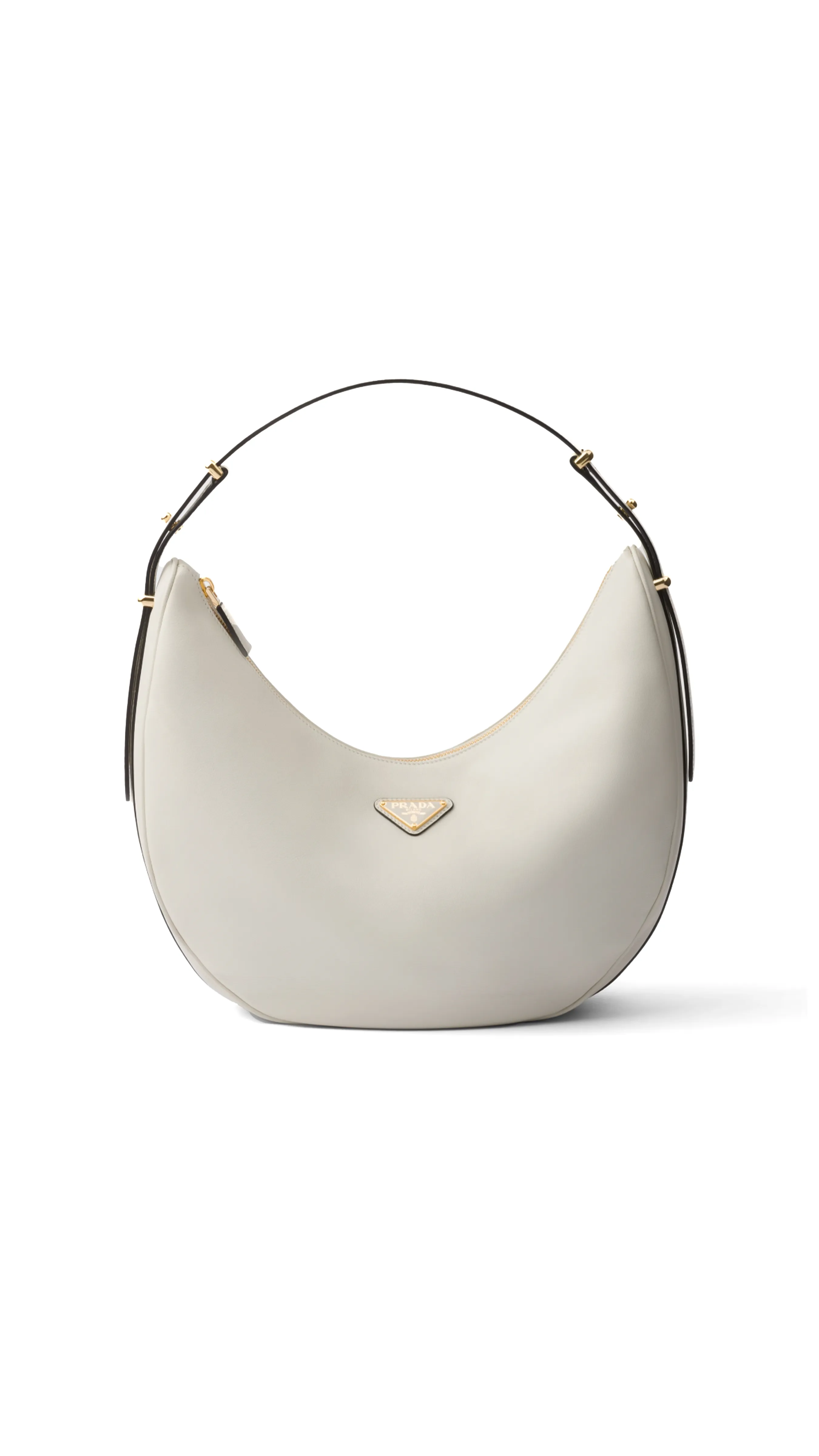 White Arqué Leather Shoulder Bag