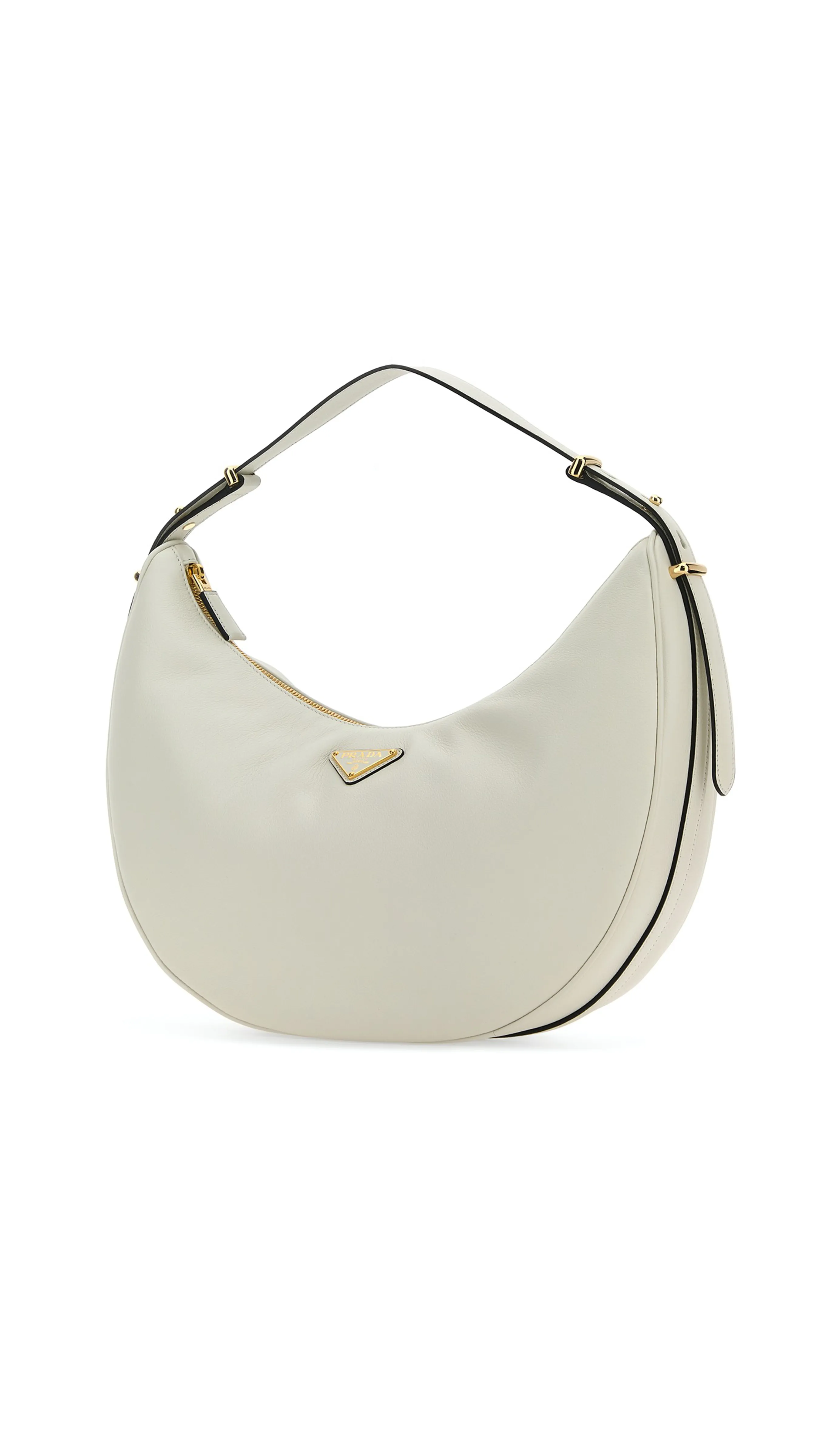 White Arqué Leather Shoulder Bag