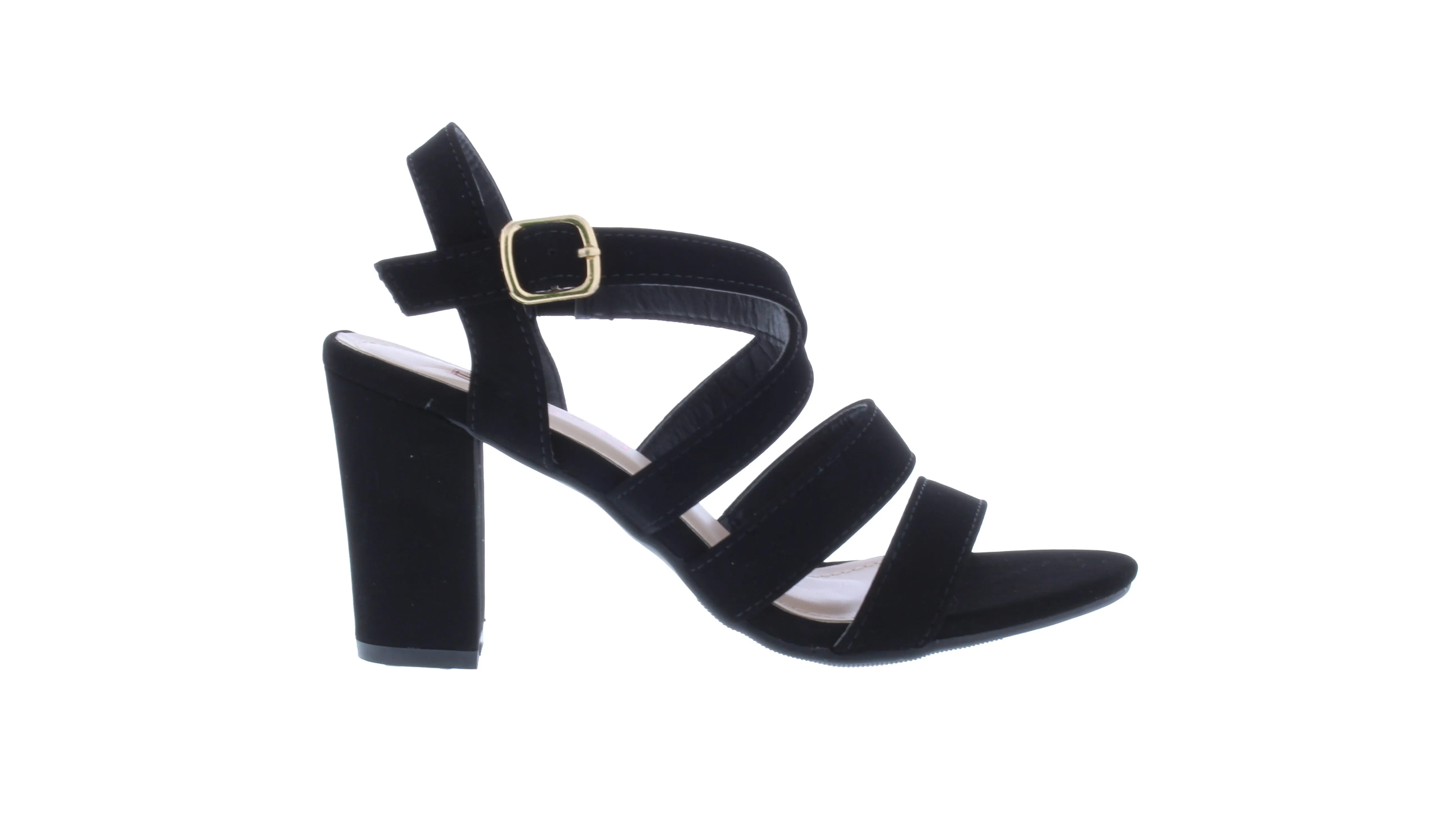 Women Strappy High Heel Sandal with Buckle Closure