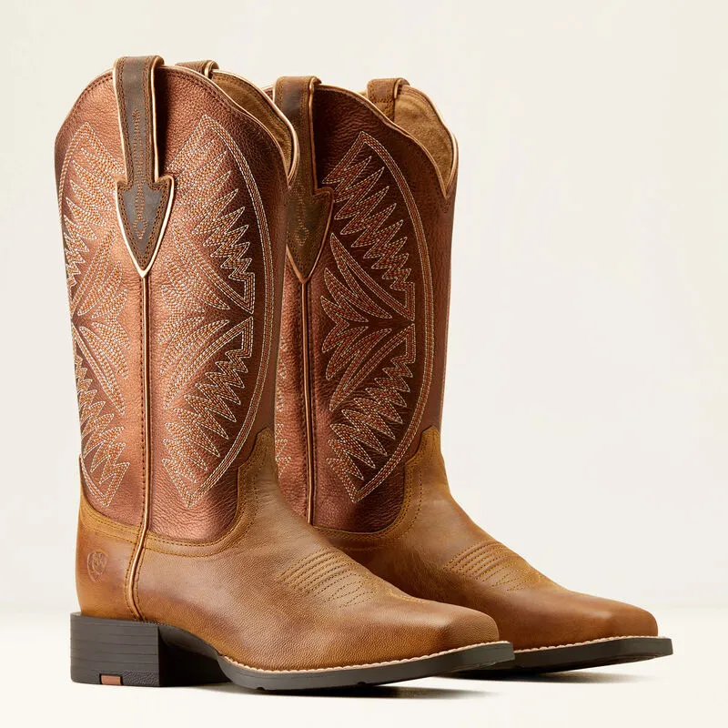 WOMENS ARIAT Round Up Ruidoso PEARL/BURNISHED CHESTNUT: 10051066 => Women's Ariat Round Up Ruidoso Pearl Burnished Chestnut Boot