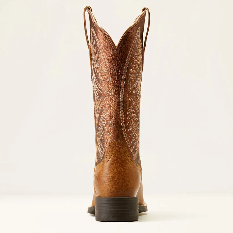 WOMENS ARIAT Round Up Ruidoso PEARL/BURNISHED CHESTNUT: 10051066 => Women's Ariat Round Up Ruidoso Pearl Burnished Chestnut Boot