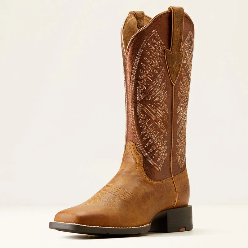 WOMENS ARIAT Round Up Ruidoso PEARL/BURNISHED CHESTNUT: 10051066 => Women's Ariat Round Up Ruidoso Pearl Burnished Chestnut Boot