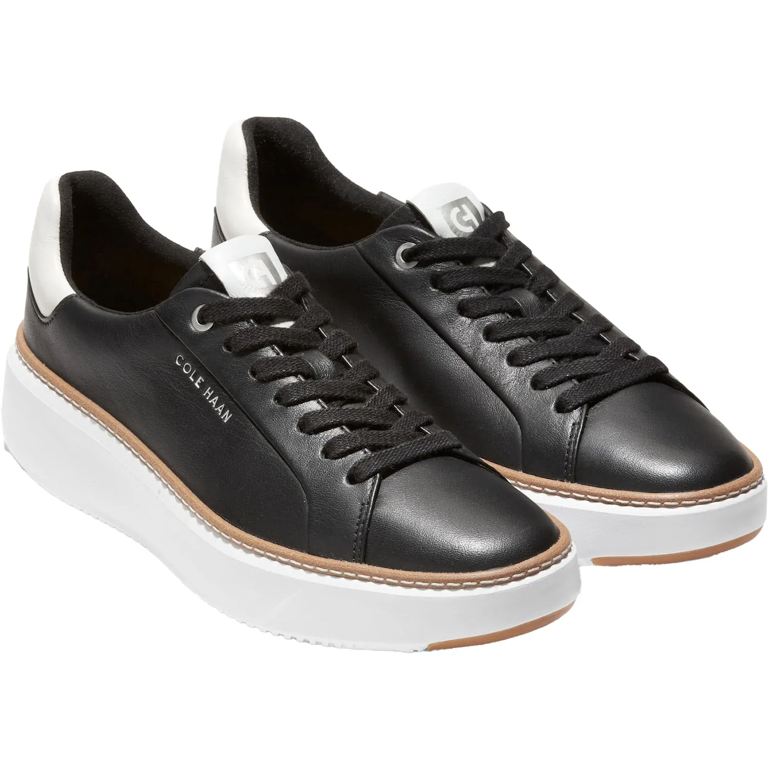 Women's Cole Haan GrandPro Topspin Sneaker Black/Optic White Leather