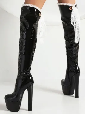 Stiletto Platform Thigh-High Boots