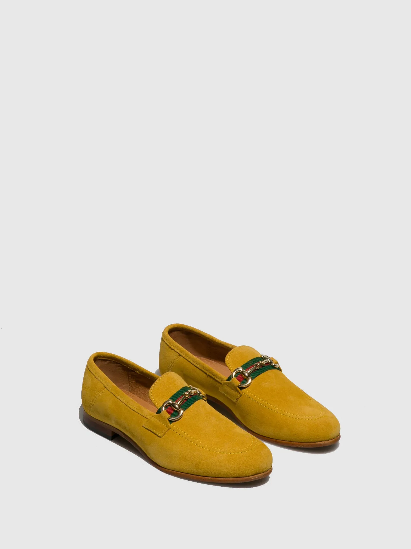 Yellow Leather Mocassins Shoes