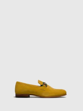 Yellow Leather Mocassins Shoes