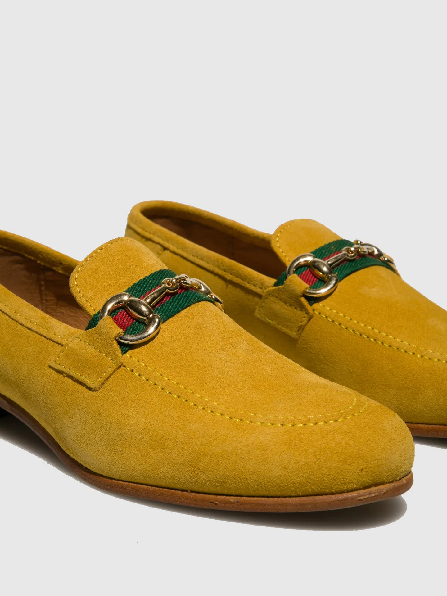 Yellow Leather Mocassins Shoes