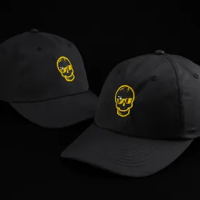 Yellow Sparkle Skull Black Hat