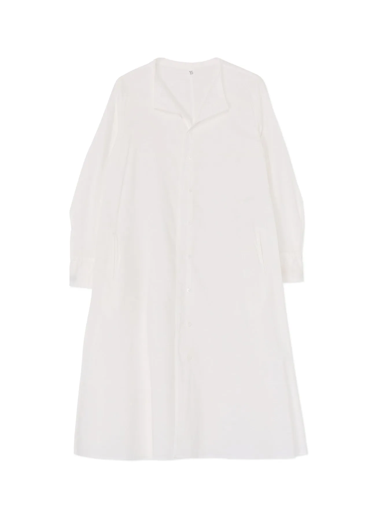 [Y's BORN PRODUCT] THIN COTTON TWILL COLLARLESS A-LINE DRESS