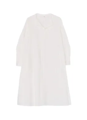 [Y's BORN PRODUCT] THIN COTTON TWILL COLLARLESS A-LINE DRESS